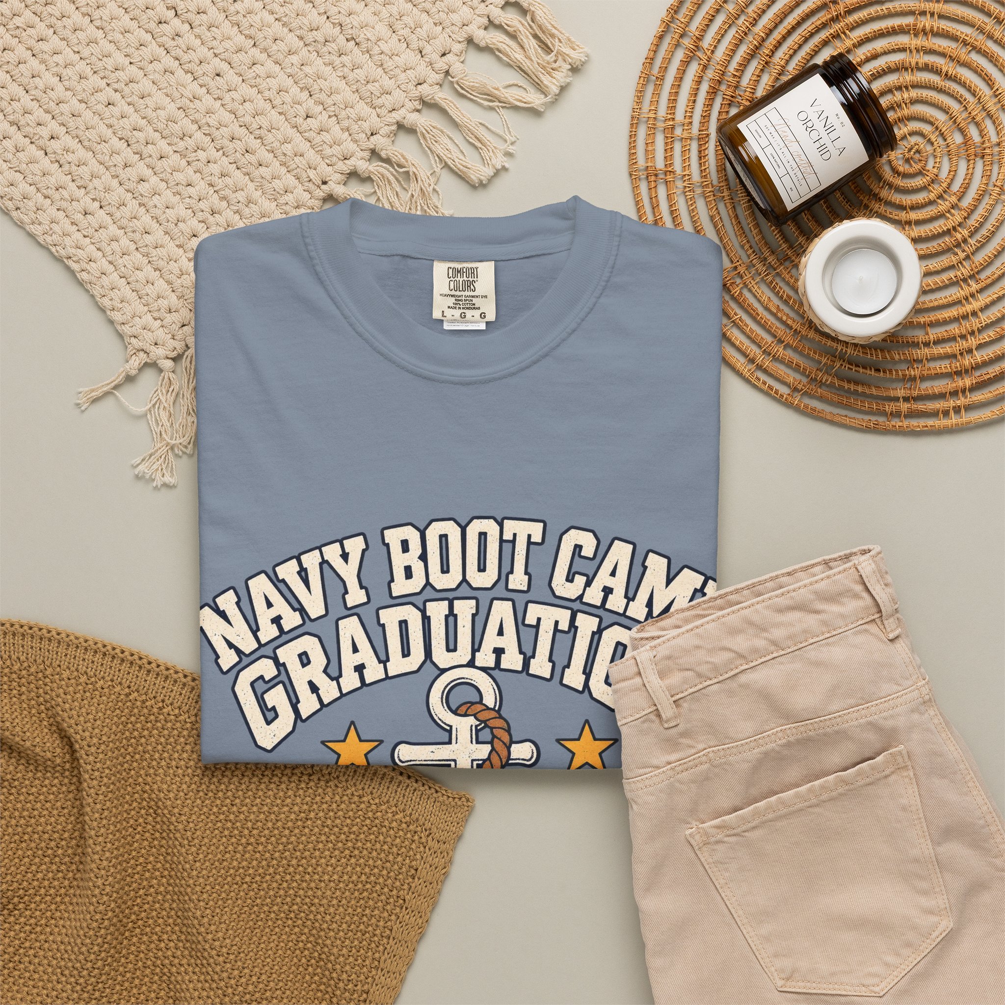 Navy Boot Camp Graduation Comfort Colors Tee - Image 24