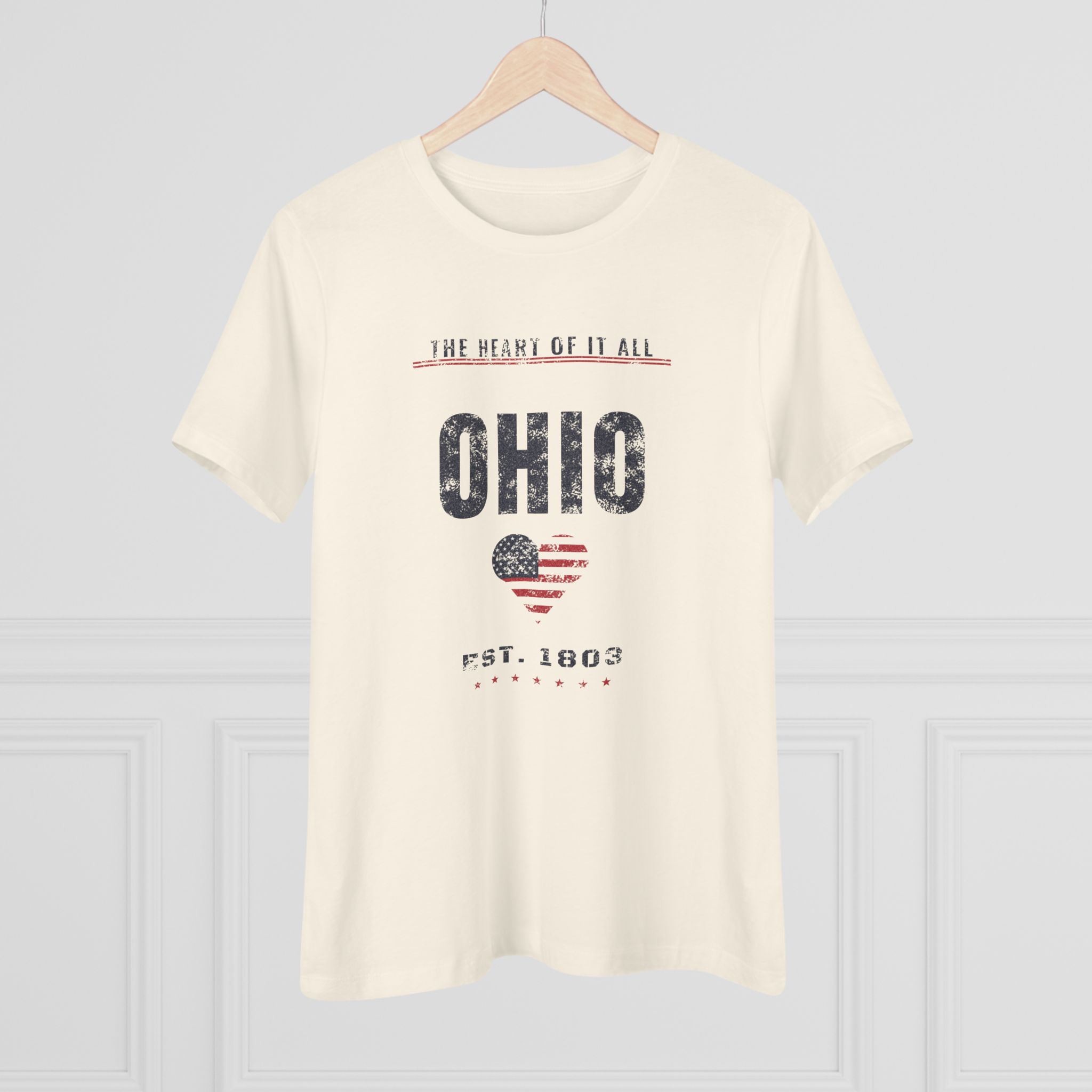 Ohio Heart of It All Women's Relaxed Tee in Natural