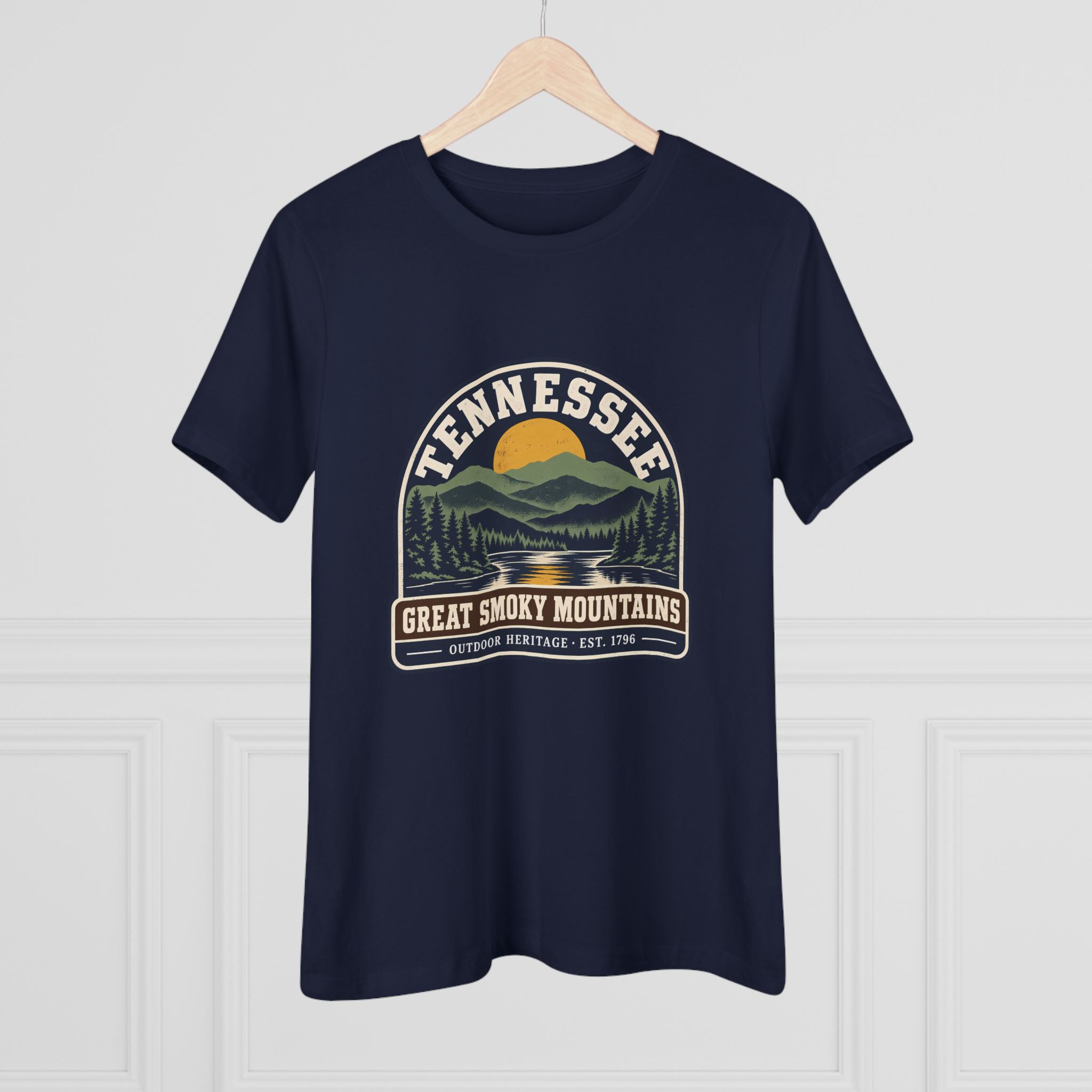 Tennessee Great Smoky Mountains Women's Relaxed Tee in Navy