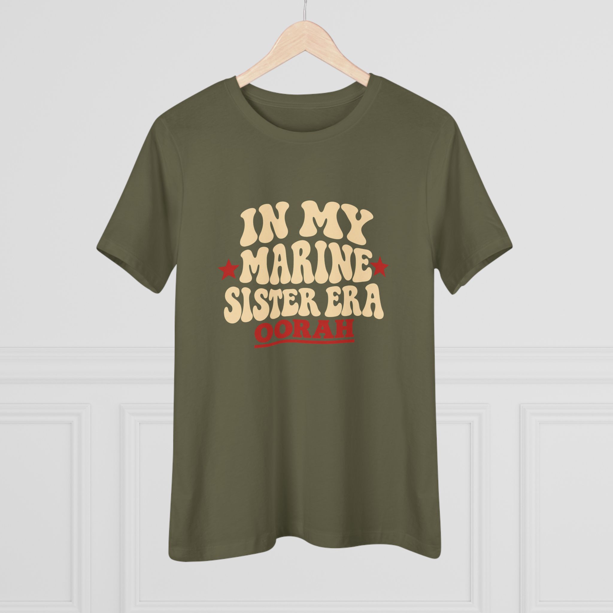 In My Marine Sister Era Women's Relaxed Tee in Military Green