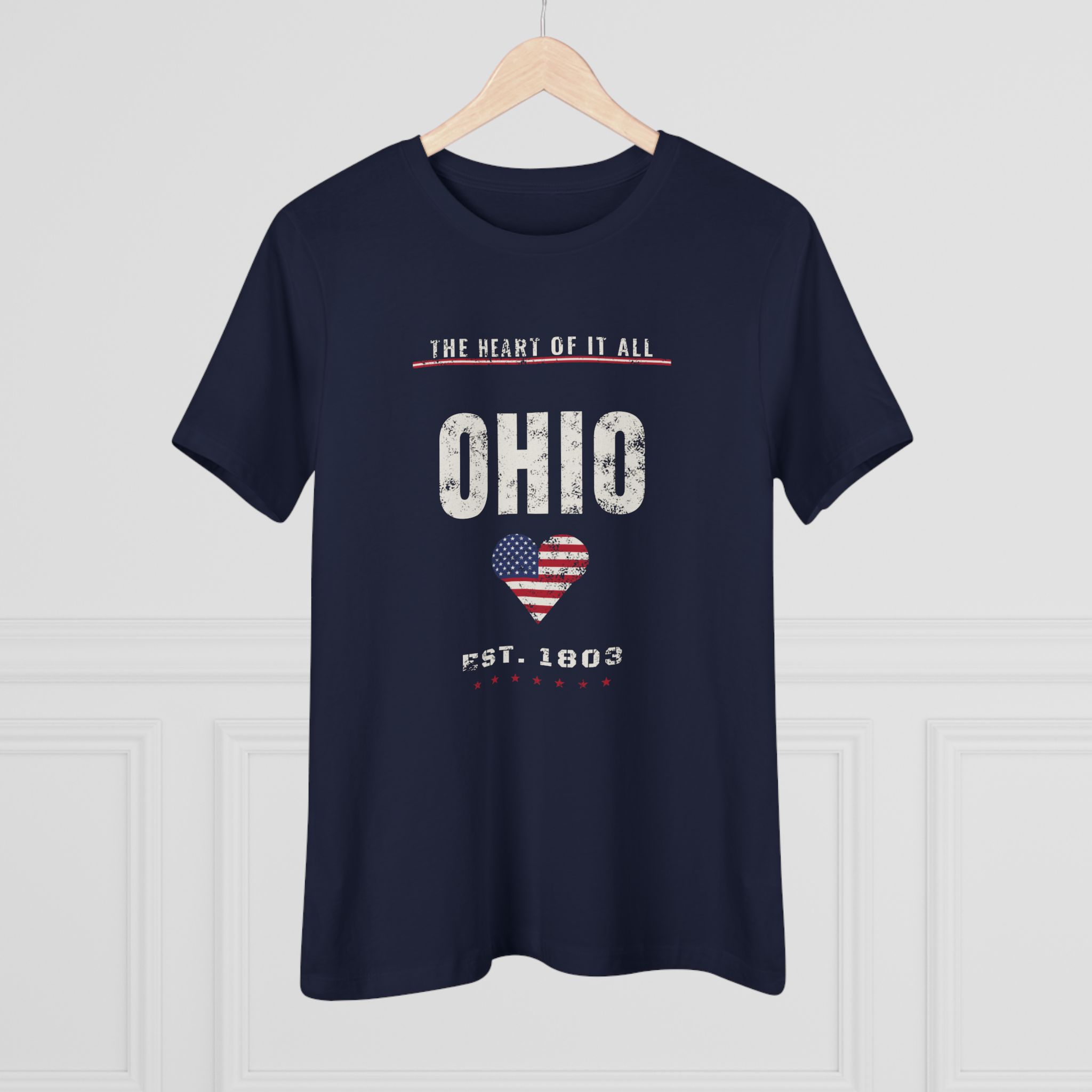 Ohio Heart of It All Women's Relaxed Tee in Navy