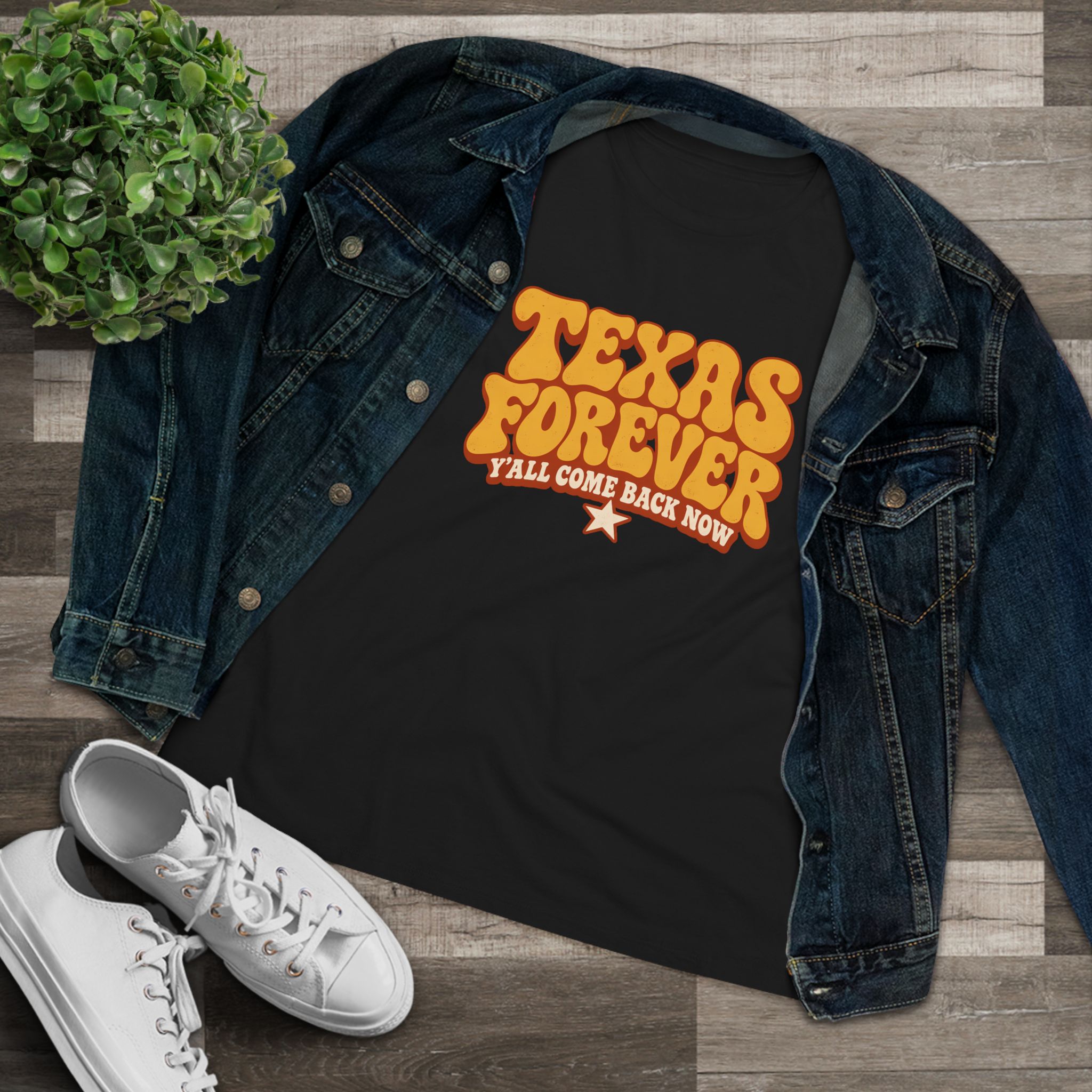 Texas Forever Women's Relaxed Tee in Black