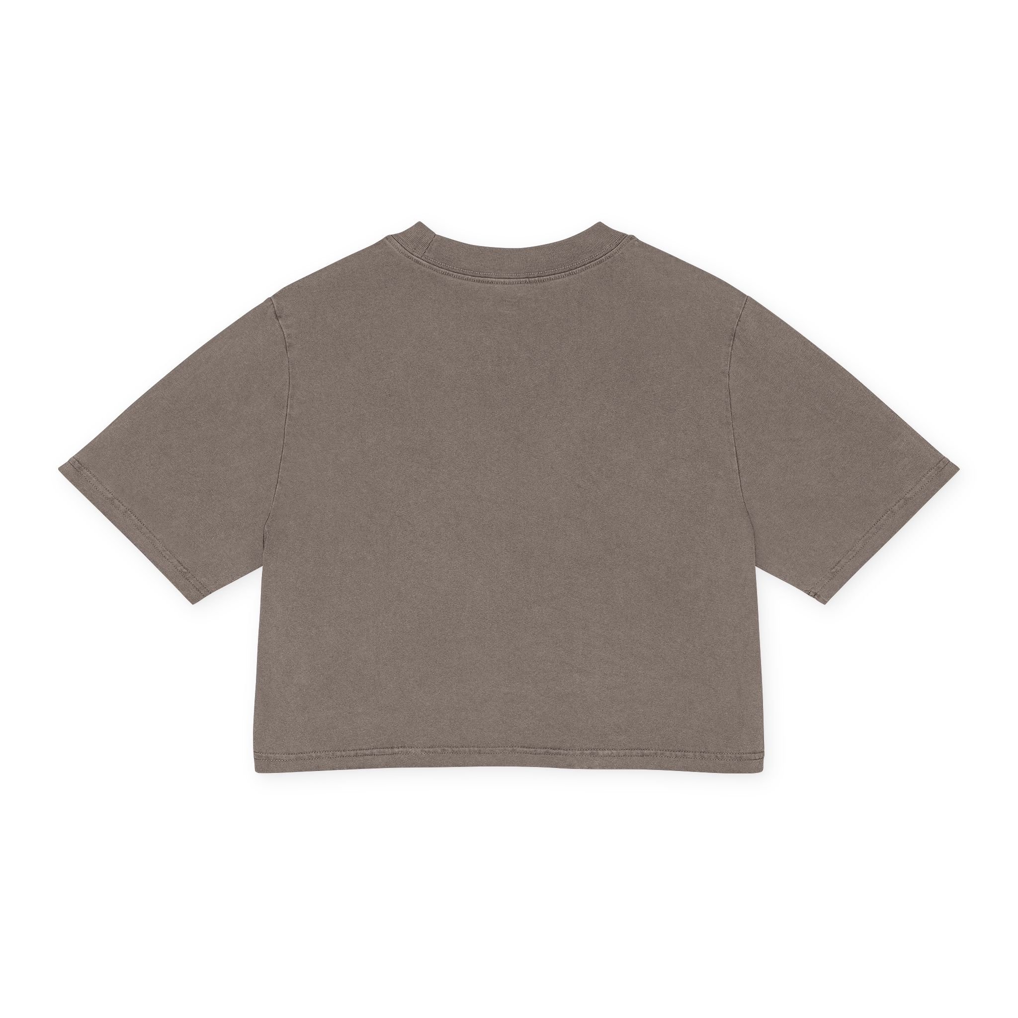 In My Coast Guard Mom Era Women's Cropped Tee in Faded Grey, back view