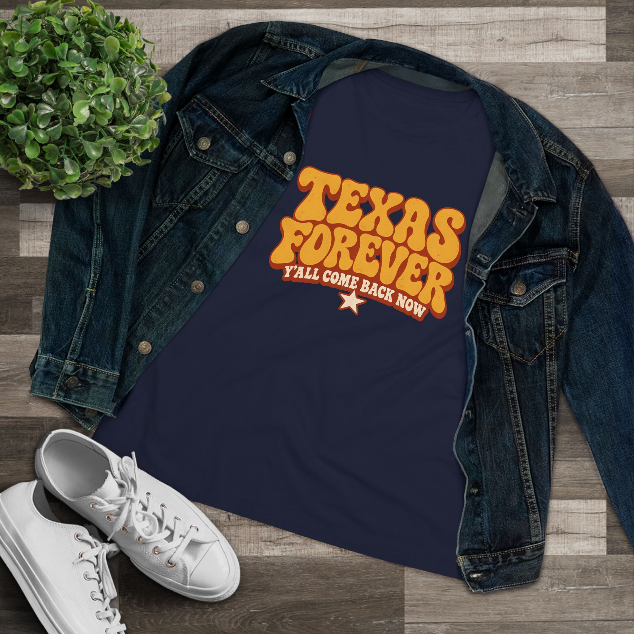 Texas Forever Women's Relaxed Tee in Navy