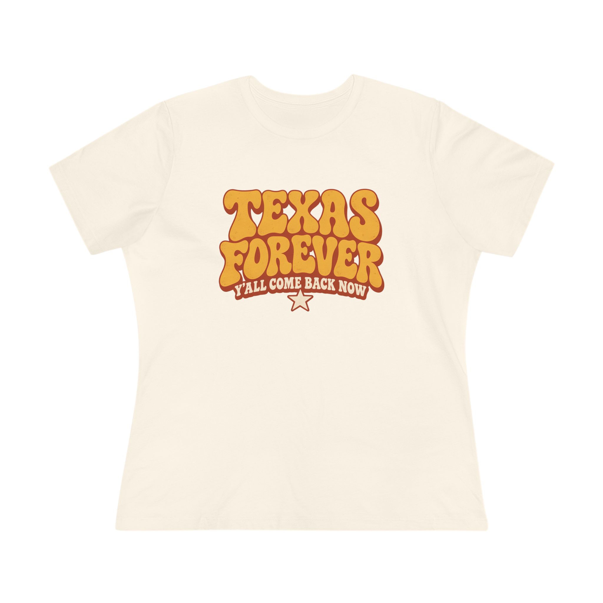 Texas Forever Women's Relaxed Tee in Natural, front view