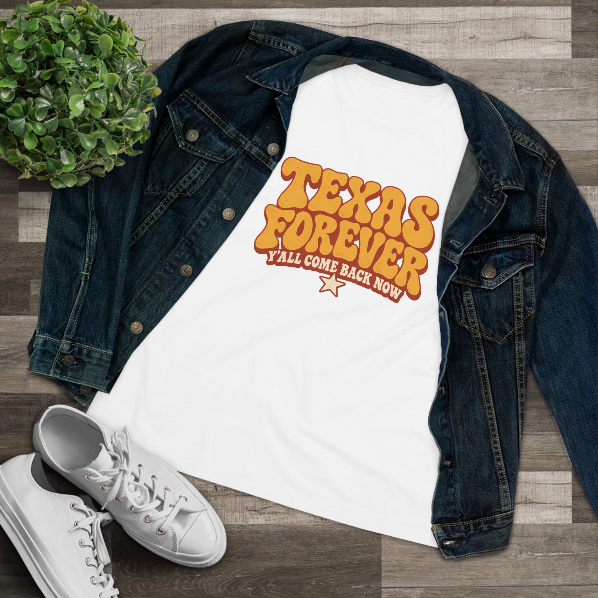 Texas Forever Women's Relaxed Tee in White