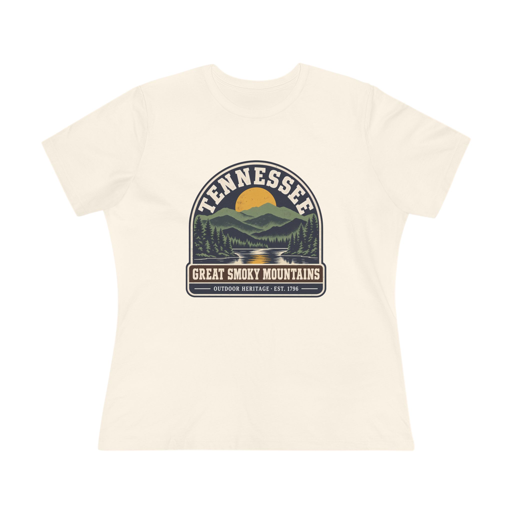 Tennessee Great Smoky Mountains Women's Relaxed Tee in Natural, front view